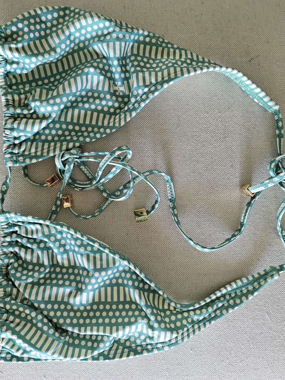 Tory Burch Colorful Patterned Triangle Bikini Tops - Multicolor & Teal - Picture 2 of 5